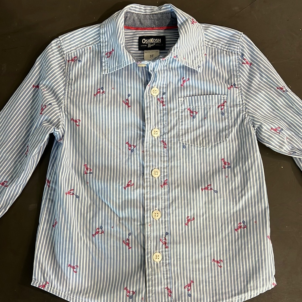 Oshkosh 3T Lobster Print Button Down Shirt